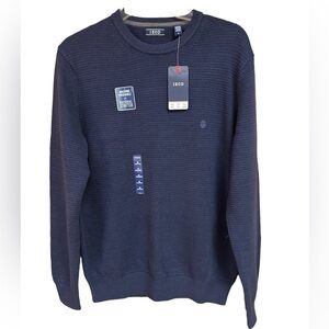 Izod Peacoat Natural Stretch Longsleeved Pullover Crewneck Cable Knit Sweater M